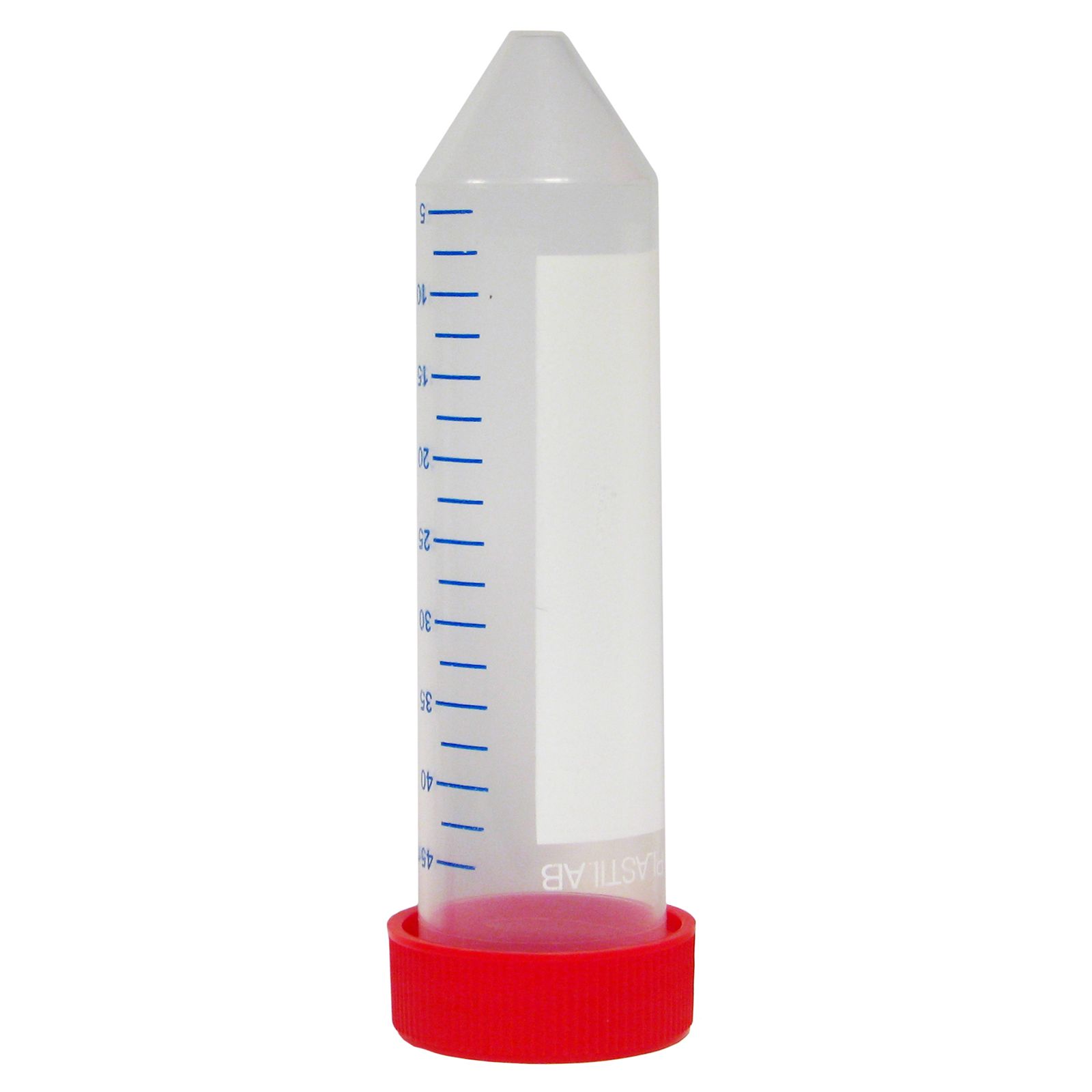 Пробірка 30x115 мм 50 мл, стерильна (тип Фалькон, конічна, з PP, з кришкою, що загвинчується, градуйована, в індивідуальній упаковці), PlastiLab (Ліван).